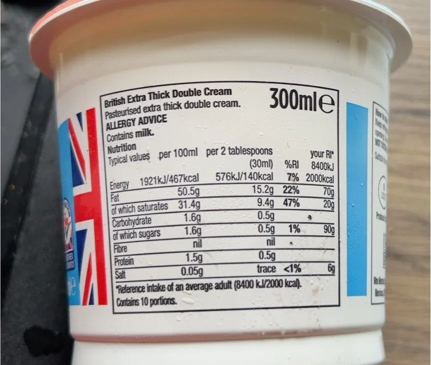 British extra thick double cream