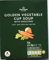Golden Vegetable Cup Soup with Croutons