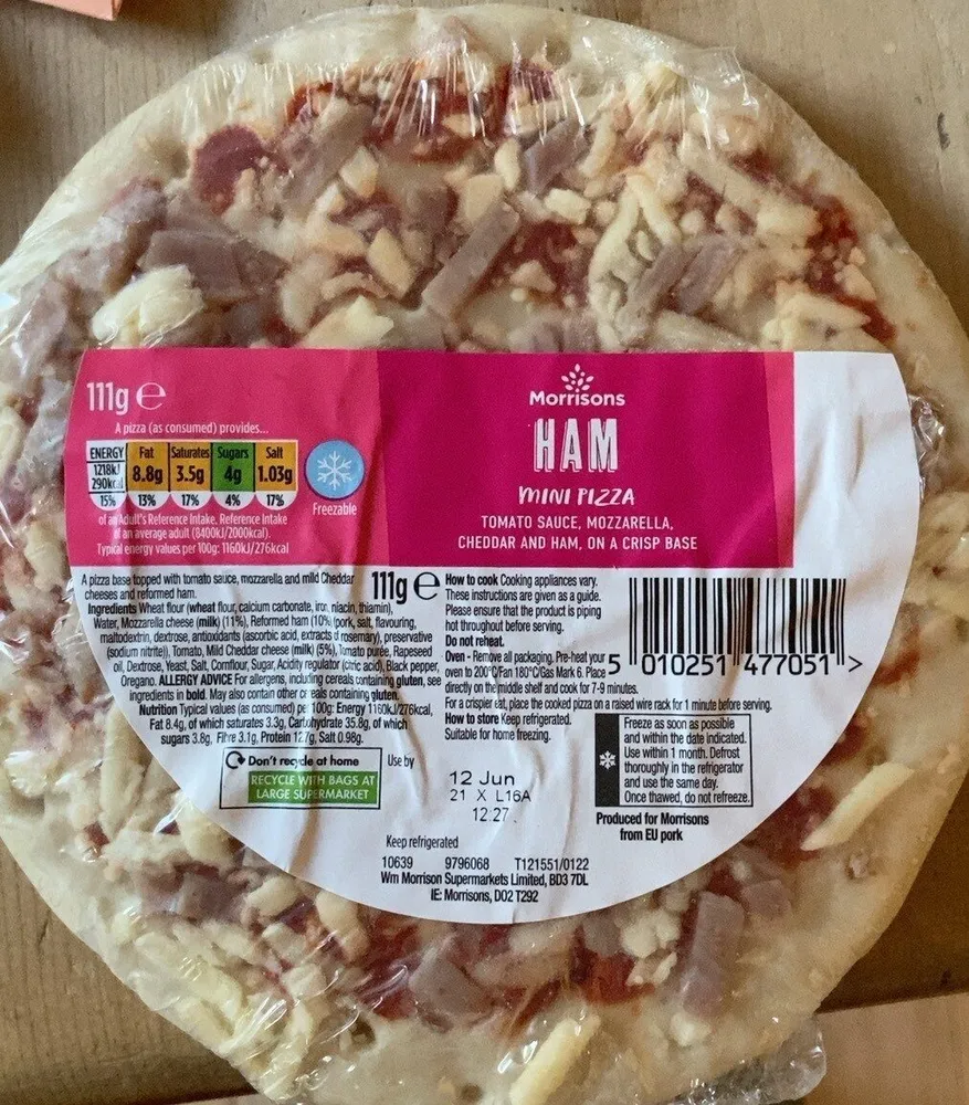Ham mini pizza