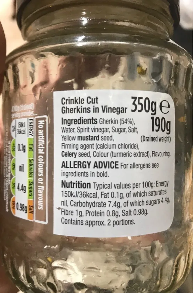 Crinkle Cut Gherkins in Vinegar