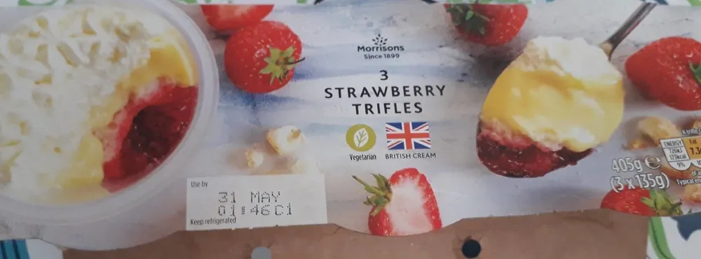 3 strawberry trifles