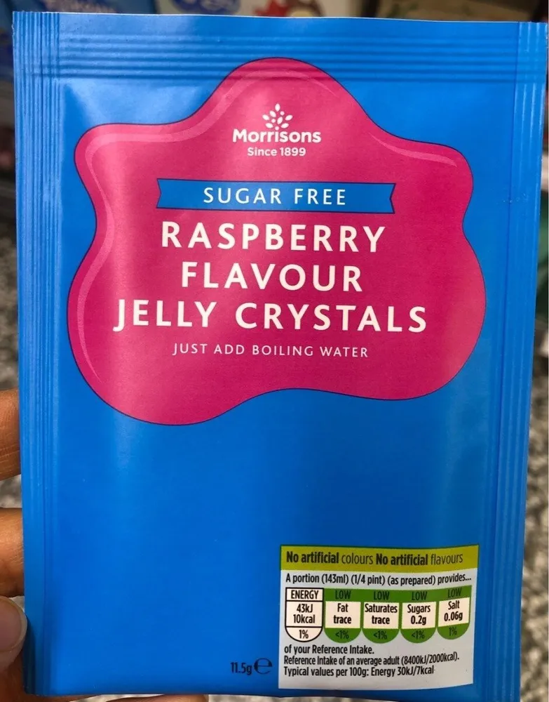 Raspberry flavour jelly crystals