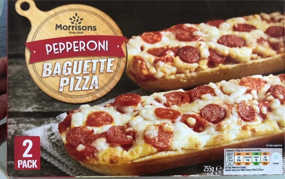 Pepperoni baguette pizza