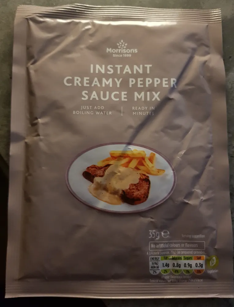 Instant creamy pepper sauce mix