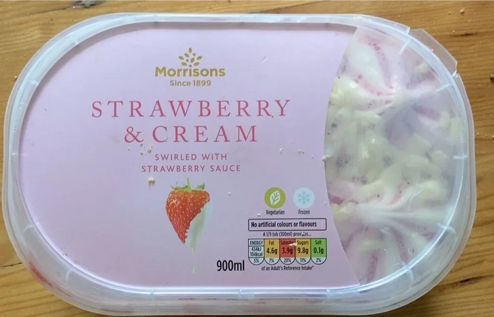 Strawberries and cream ice cream