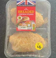 Breaded chicken steaks
