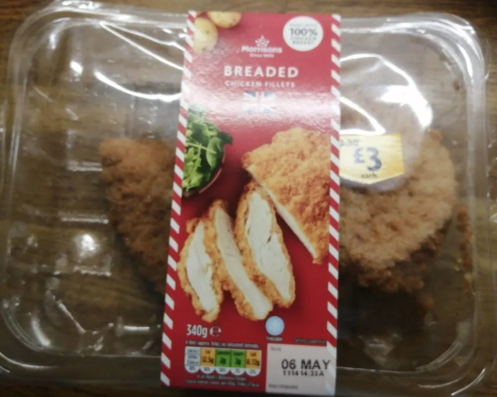 Breaded chicken fillets