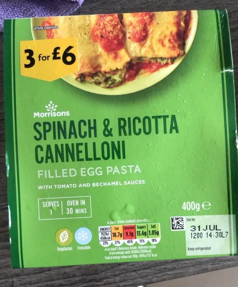 Spinach & Ricotta Cannelloni