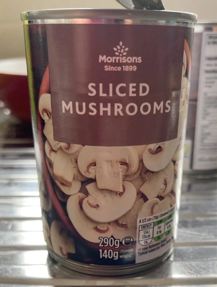 Sliced mushrooms