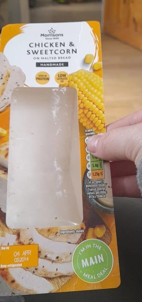 Chicken sweetcorn sandwich