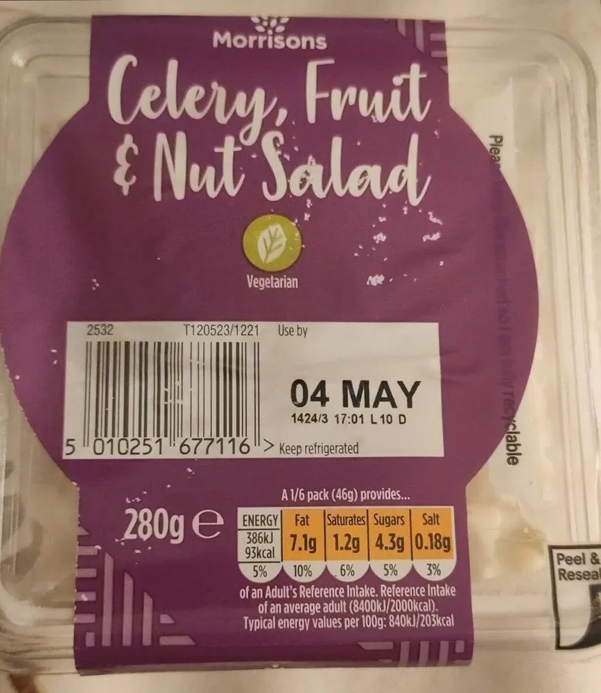 Celery fruit and nut salad