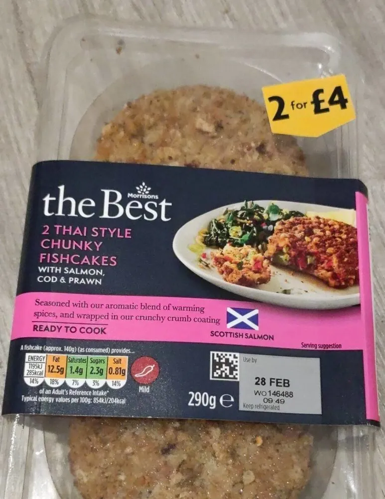 2 Thai Style Chunky Fishcakes