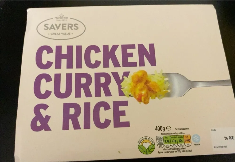 Morrisons savers chicken curry and rice