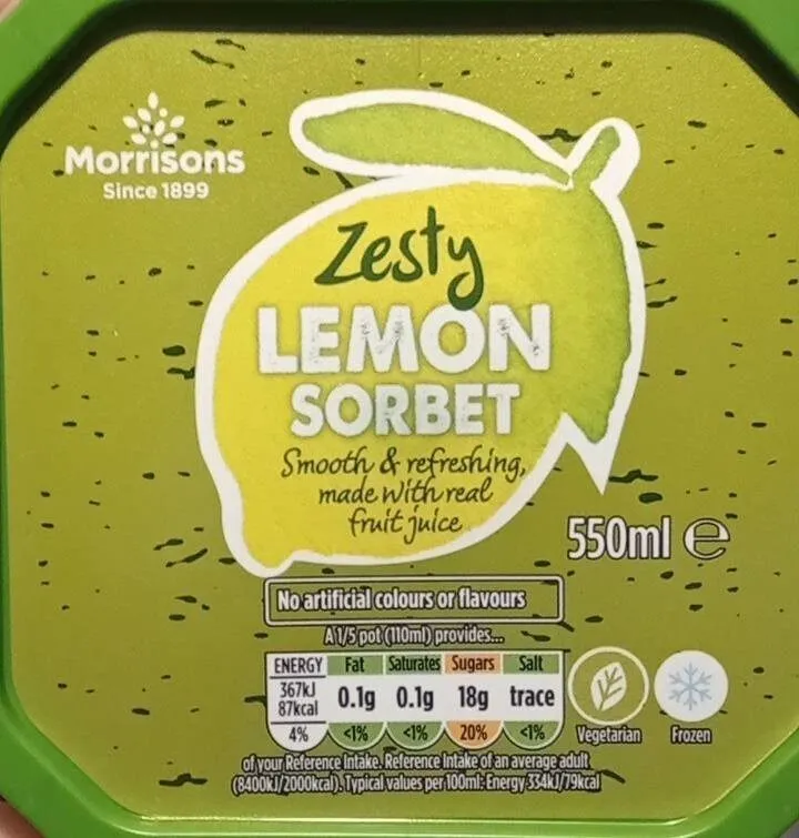 Zesty Lemon Sorbet