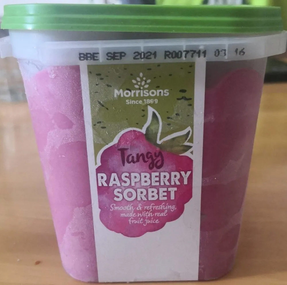 Tangy raspberry sorbet