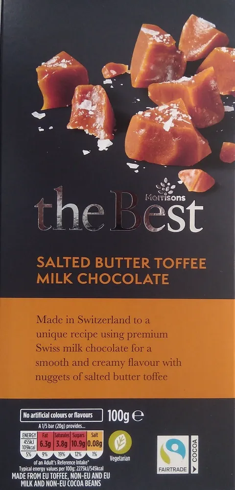 Salted butter toffee Swiss milk chocolate