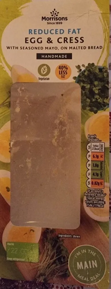 Morrisons Reduced Fat Egg & Cress Sandwiches