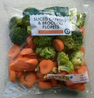 Sliced carrots & broccoli florets
