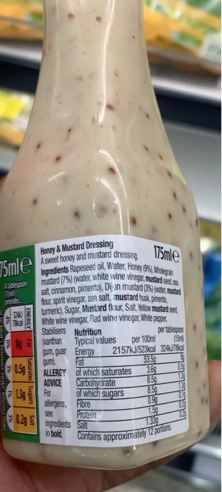 Honey and mustard dressing
