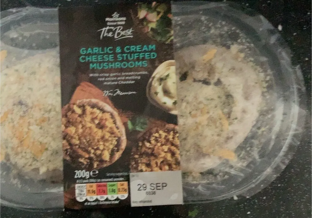 Garlic and cream stuffed mushrooms