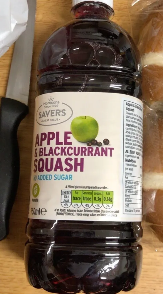 Apple and blackcurrant squash