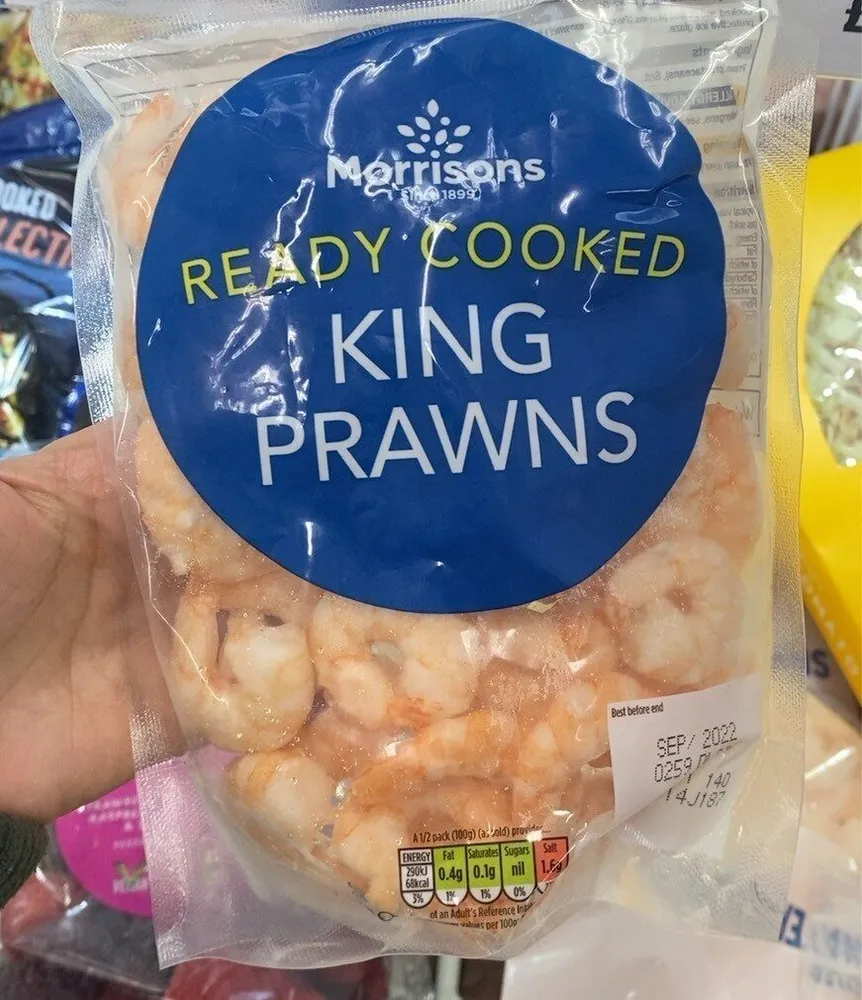 Cooked king prawns