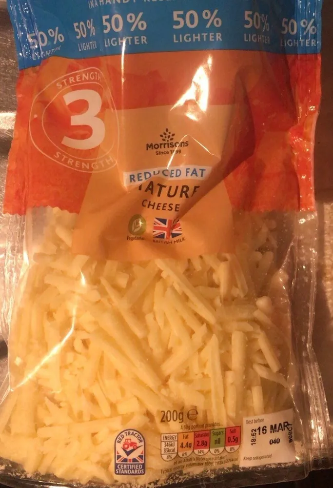 Reduced fat mature cheese