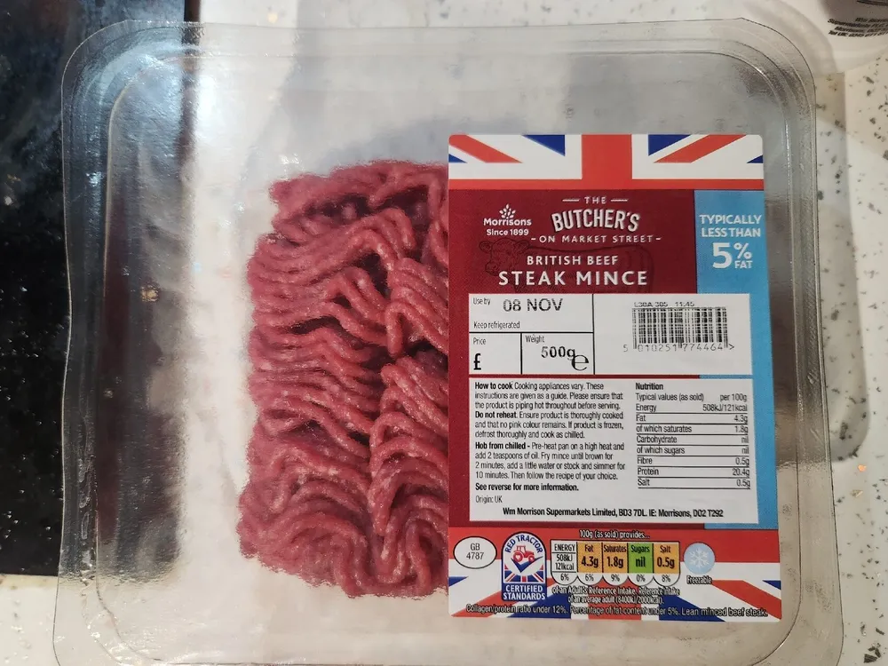 Steak mince less than 5% fat