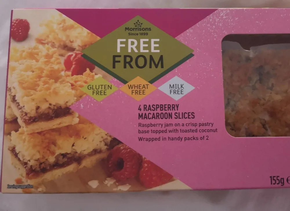 Free from Raspberry macaroon slice