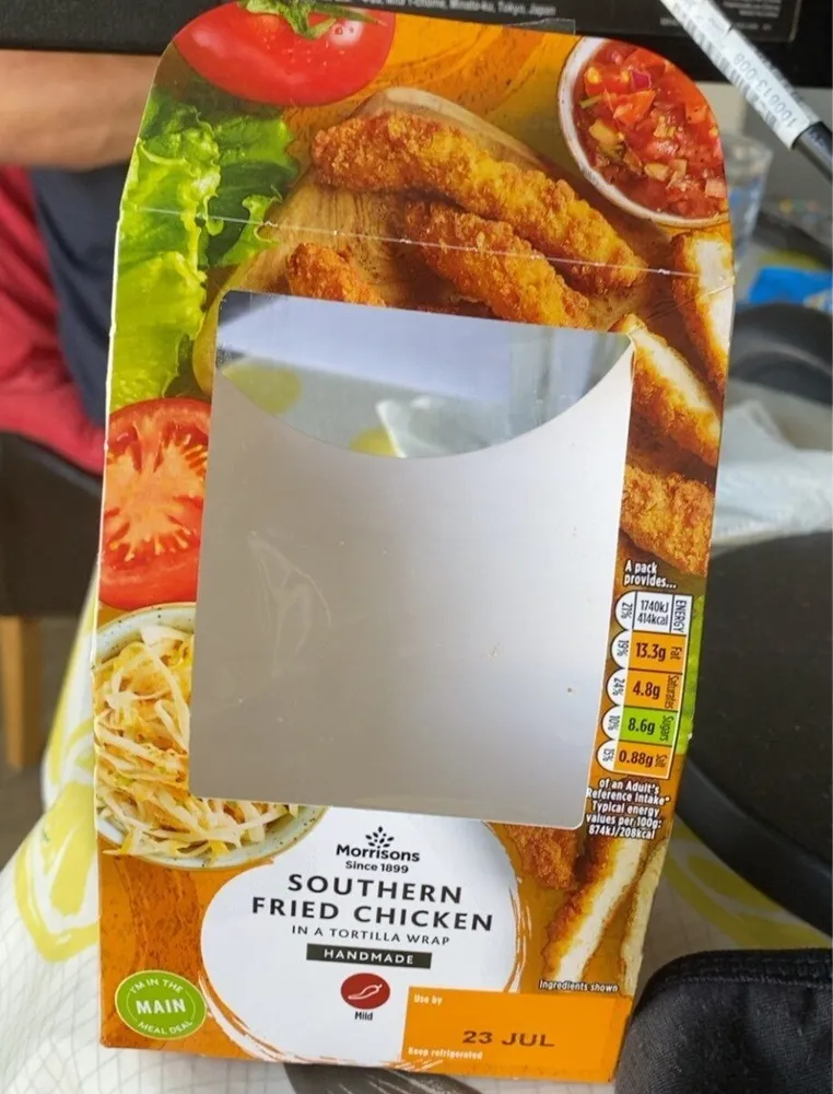 Southern Fried Chicken in a Tortilla Wrap