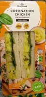 Coronation chicken on white bread