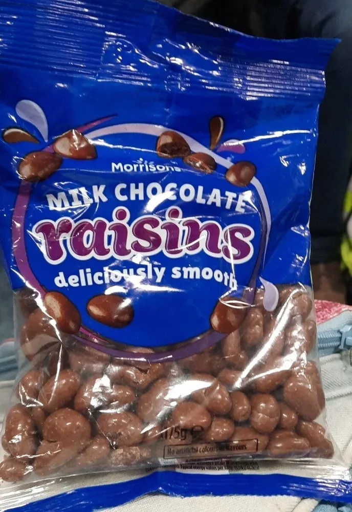 Milk chocolate raisins