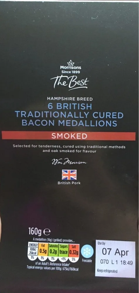 6 traditionally cured bacon medallions smoked