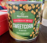 Naturally sweet sweetcorn in water