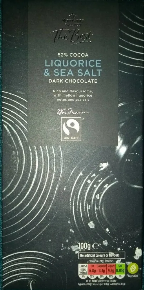 Liquorice & Sea Salt Dark Chocolate