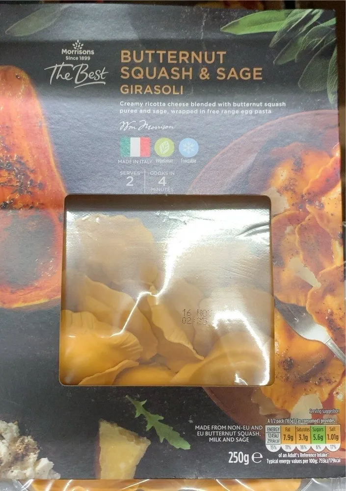 Butternut squash and sage Girasoli