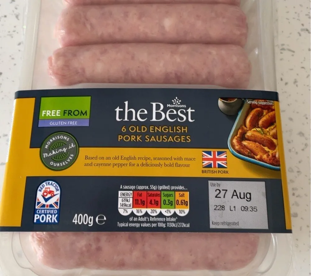 6 Old English Pork Sausages