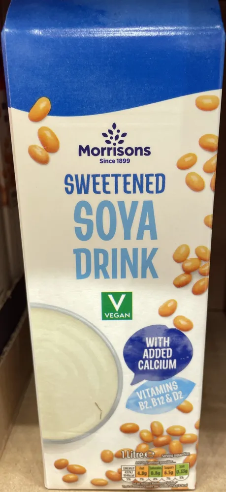 Sweetened soya drink