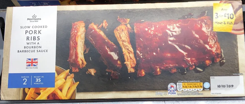 Pork ribs with a bourbon barbecue sauce
