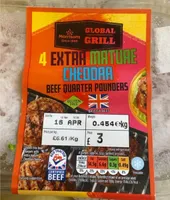 Extra mature cheddar beef 1/4 pounders