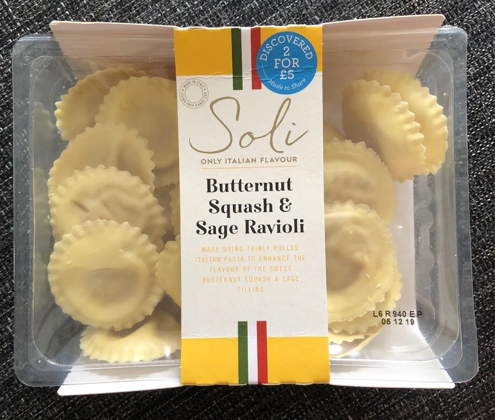 Butternut squash & sage ravioli