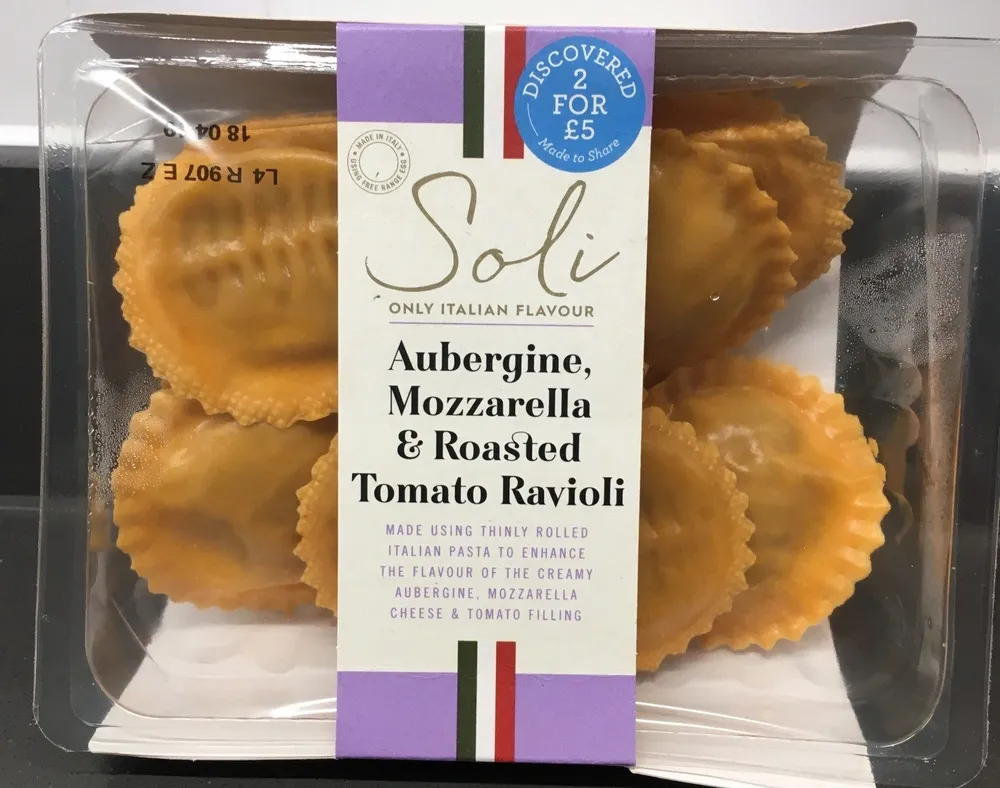 Aubergine, Mozzarella & Rosted Tomato Ravioli