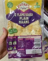 2 flame baked plain naans