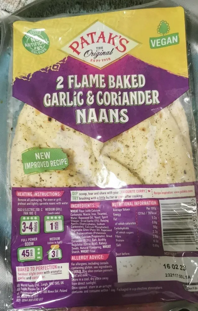 Flame baked garlic and Coriander naans