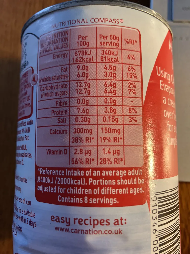 Evaporated milk