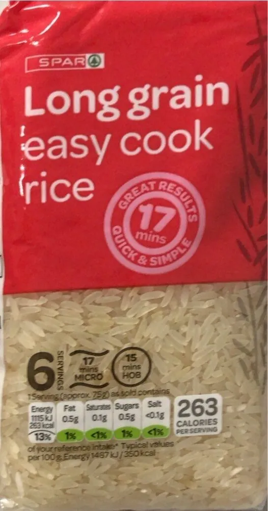 Long grain easy cook rice