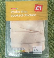 Wafer thin cooked chicken