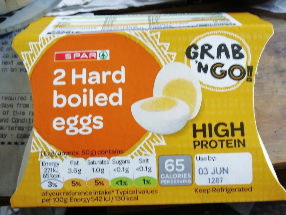 2 hard boiled eggs