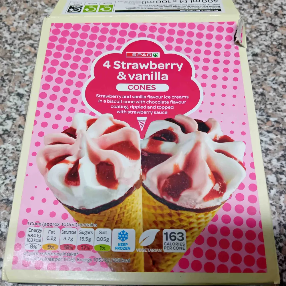 Strawberry Vanilla Cones