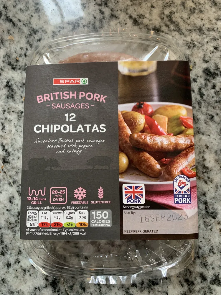 British Pork Chipolatas